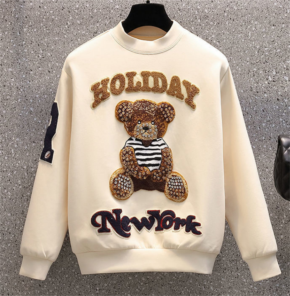 Women Casual Tracksuits Womens Two Piece Set Spring Autumn New Long Sleeve Ing Sweatsuit Girl Bear Jogging Sportwear Hoodies And Pants Size S-4Xl