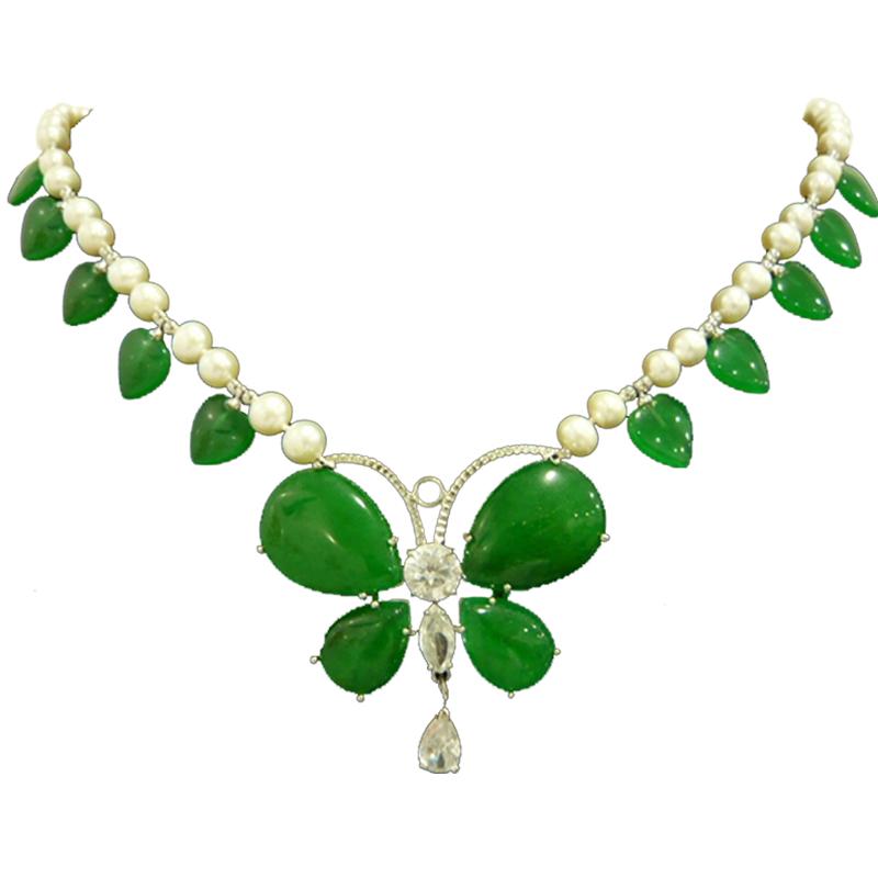 Chokers Green Stone Pearls Beads Necklace Butterfly Pendant Necklaces Fashion Choker Crystal Collar Women Party Bibs Jewelry Gifts
Chokers Green Stone Pearls Beads Necklace Butterfly Pendant Necklaces Fashion Choker Crystal Collar Women Party Bibs Jewelry Gifts
