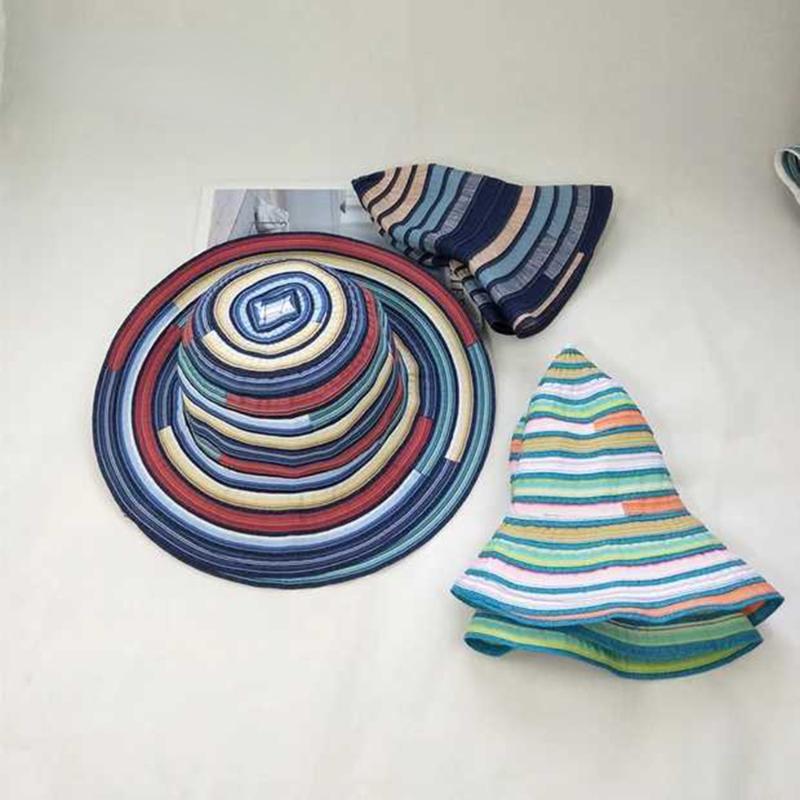 Wide Brim Hats 2021 Summer Women Side Sun Hat Fashion Bucket Cap Travel Striped Beach Foldable Brimmed Cotton Caps Girls, As picture
Wide Brim Hats 2021 Summer Women Side Sun Hat Fashion Bucket Cap Travel Striped Beach Foldable Brimmed Cotton Caps Girls, As picture