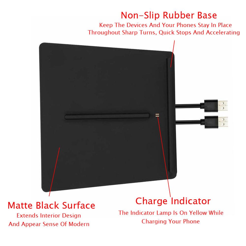 Wireless Phone Charger For Tesla Model 3 Dual Phones Charging Anti-skid Car Mount Auto For All Qi enabled Android devices Tools