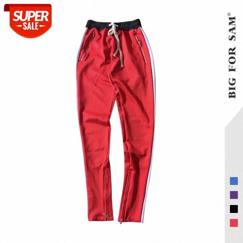men's wear casual trousers with contrasting edge sports pants #gN4N, Black