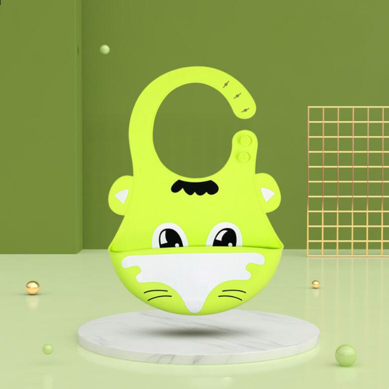 Baby Silicone Bib Infant Cartoon Waterproof Bibs Children Silicone Bib Baby Saliva Rice Pocket Maternal Infant Products HHC69916581946