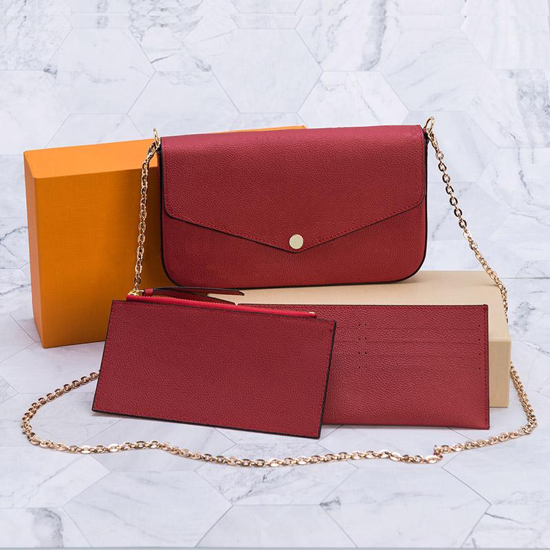 Top Quality 3pcs set Women Shoulder Bag Messenger Bag Chain Strap Cross Body bags Ladies Flap Purse Clutch Bags Totes With Box and Dust bag, Embossed letter red 
Top Quality 3pcs set Women Shoulder Bag Messenger Bag Chain Strap Cross Body bags Ladies Flap Purse Clutch Bags Totes With Box and Dust bag, Embossed letter red