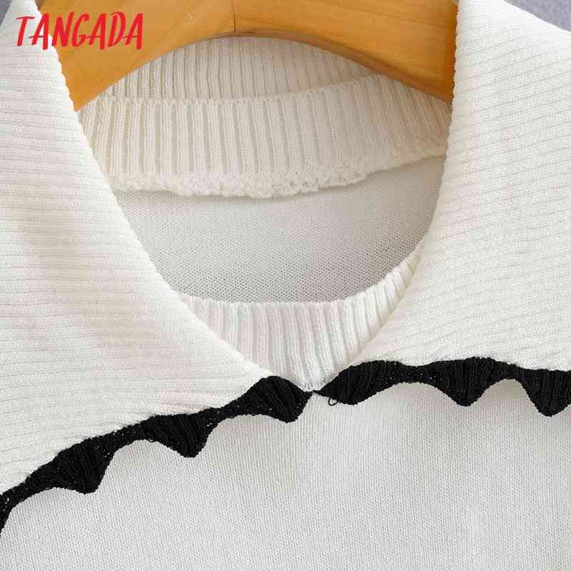 Korea Chic Women Oversized Collar Summer Sweater Short Sleeve Ladies Knitted Jumper Tops AI07 210416