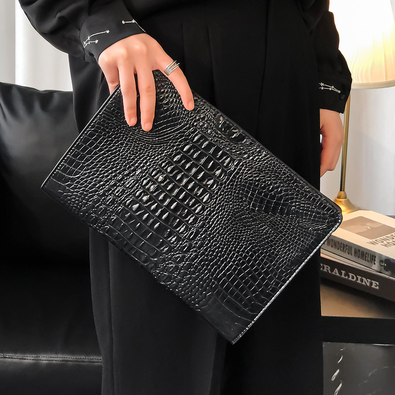 Ipad clutch case bag crocodile grain casual envelope bags document package