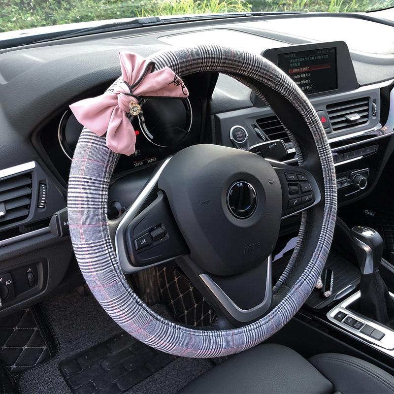 Steering Wheel Covers Diamond Bowknot Universal Car Cover Classic Plaid Auto Seat Cushion Women Interior Accessories Decoration
Steering Wheel Covers Diamond Bowknot Universal Car Cover Classic Plaid Auto Seat Cushion Women Interior Accessories Decoration
