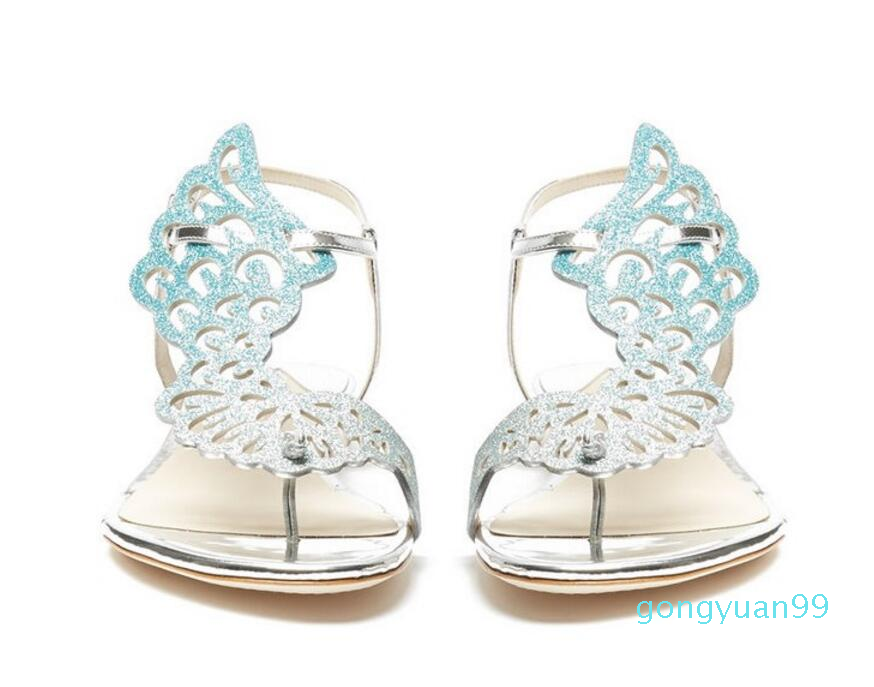 crystal butterfly flat sandals women flip flops angel wings thong flat casual shoes women summer heels dress sandals