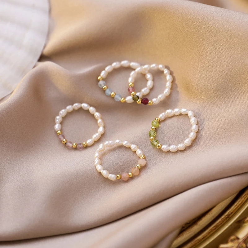 Bohemian Mini Beads Rings For Women Fashion Jewelry Gift Multi Color Crystal Freshwater Pearl Handmade Rings Elastic Adjustable
Bohemian Mini Beads Rings For Women Fashion Jewelry Gift Multi Color Crystal Freshwater Pearl Handmade Rings Elastic Adjustable