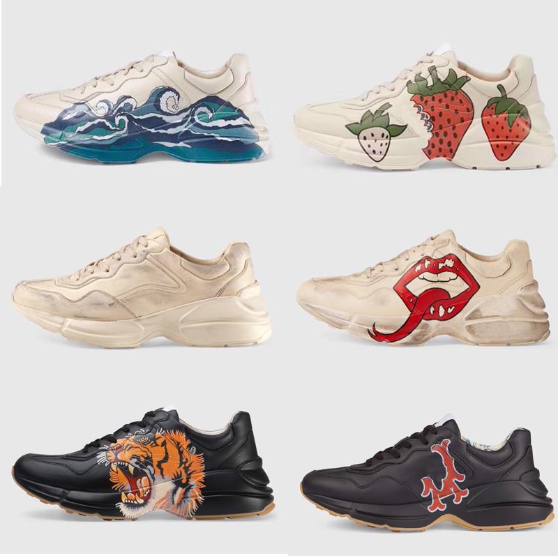 Luxury Designer Shoes Vintage Rhyton Leather Strawberry Sneaker With Print Mouth Tiger Web Mens Women Casual Trainer Oversize Sneakers Jrun, Color 7
Luxury Designer Shoes Vintage Rhyton Leather Strawberry Sneaker With Print Mouth Tiger Web Mens Women Casual Trainer Oversize Sneakers Jrun, Color 7