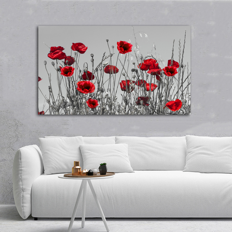Canvas Paintings Modern Flowers Posters And Prints Red Poppies Pictures For Living Room Decoration No Frame
