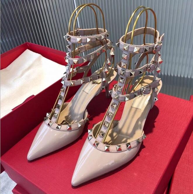 Classics V Sandals Pointed 6cm Thin Heel Women High Heel Rivets Sandals 3 Belts Real Leather Wedding Shoes 34-44 Dust Bag, Sky blue shiny
Classics V Sandals Pointed 6cm Thin Heel Women High Heel Rivets Sandals 3 Belts Real Leather Wedding Shoes 34-44 Dust Bag, Sky blue shiny