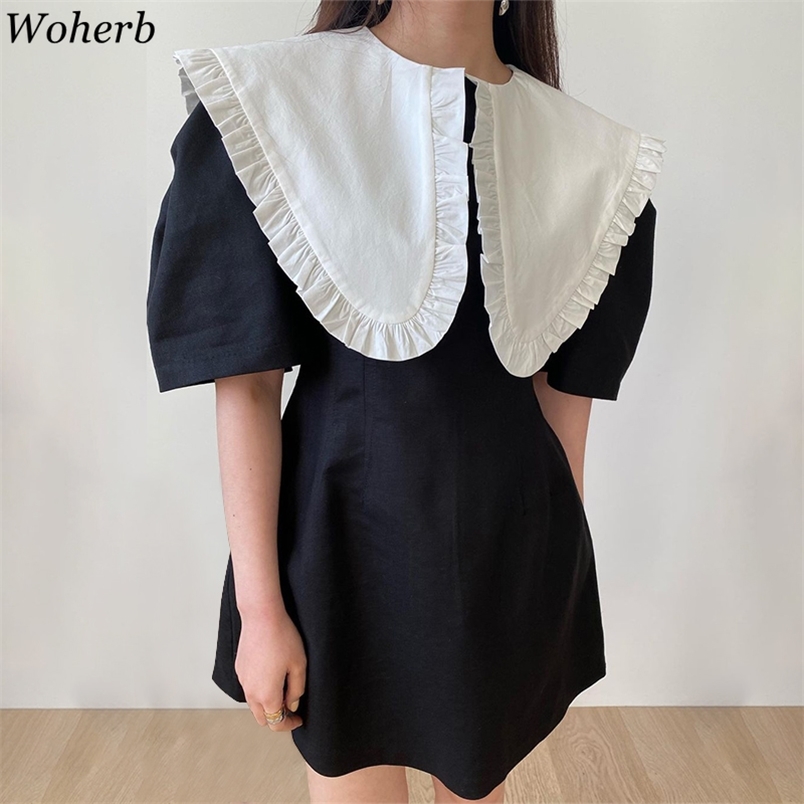 All Match Dress Summer Short Sleeves Turn-down Collar Mini Robe Streetwear Stylish Casual Femme Dresses Vestidos 210519, Black
All Match Dress Summer Short Sleeves Turn-down Collar Mini Robe Streetwear Stylish Casual Femme Dresses Vestidos 210519, Black