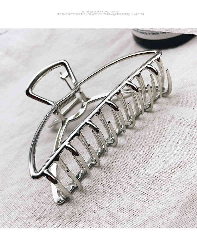 Hair Accessories Jewelry Semicircle Simple Metal Grab Clip Women's Headdress Bath Shark Hoop Large Wind