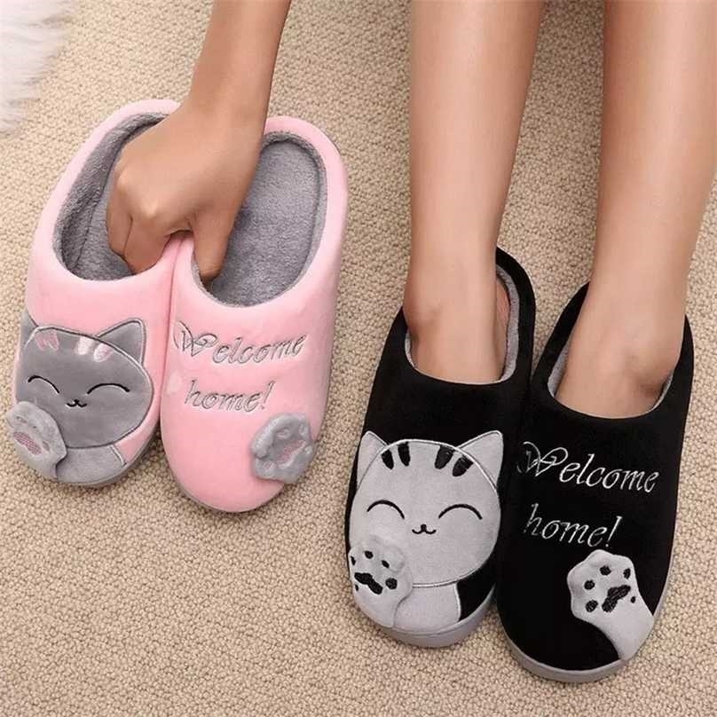 Plush Home Indoor Shoes For Women Winter Warm Cotton Slippers Cat Pattern Soft Comfortable Cute Men 211110, A-blue
Plush Home Indoor Shoes For Women Winter Warm Cotton Slippers Cat Pattern Soft Comfortable Cute Men 211110, A-blue