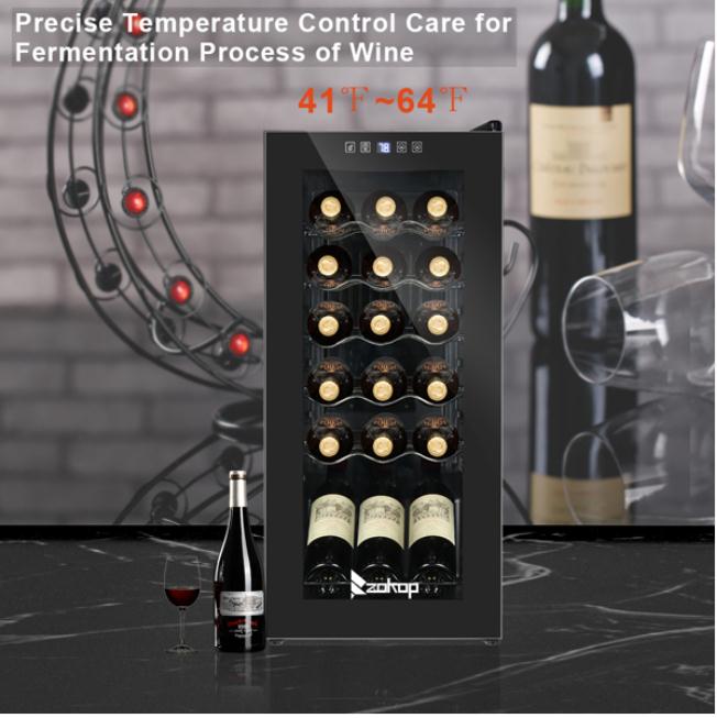 Kitchen Storage & Organization American Standard JC-53 AC 115V /60Hz 18Bottle/1.8Cu.Ft/52L/ Compressor Wine Cabinet Black