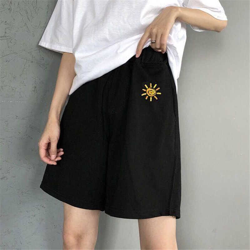 High Waist Summer Running Shorts Women Artoon Loose Vintage Harajuku Biker Casual Feminino Sport Baggy Short 210714