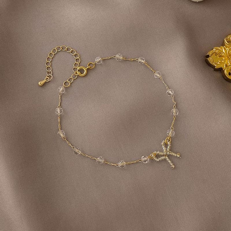 Link, Chain Exquisite Sweet Crystal Zircon Bow Bracelet Korean Women's Charm Gold Color Hand Fashion Cute Girl Jewelry Gift 
Link, Chain Exquisite Sweet Crystal Zircon Bow Bracelet Korean Women's Charm Gold Color Hand Fashion Cute Girl Jewelry Gift