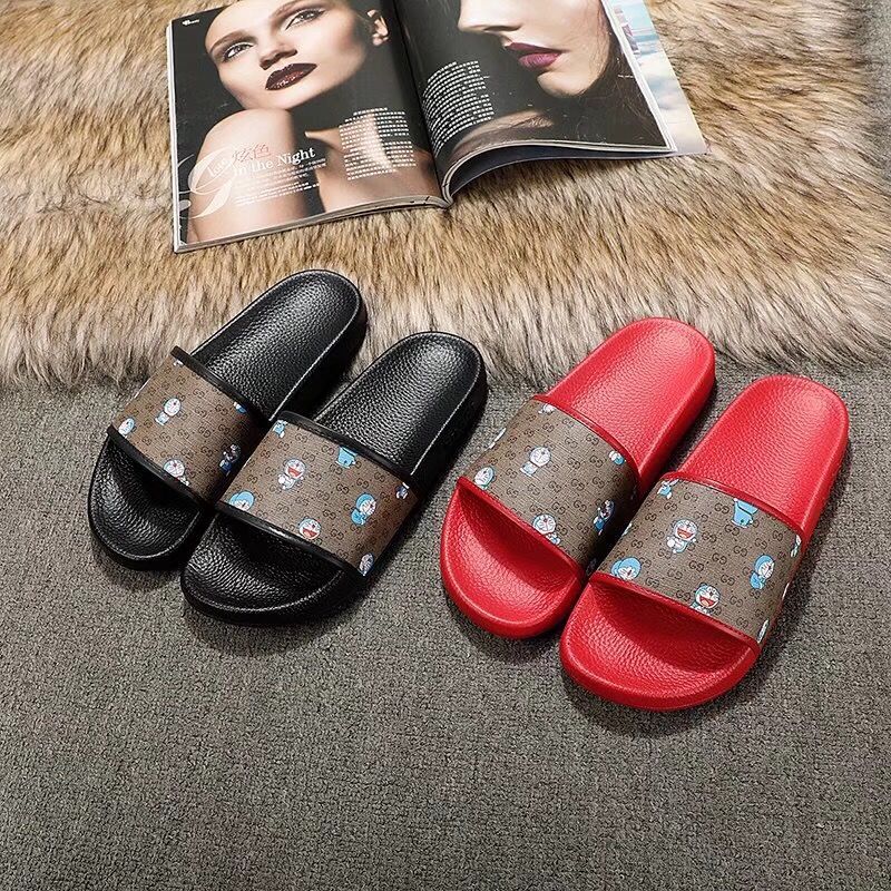 Sandals slippers Cartoon Robot Cat Doraemon Slippers Men Wear Out in Summer, Black