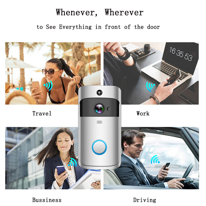 Smart Doorbell Wireless Bell Ring Camera Video Door Phone Call Intercom System Apartment Eye Wifi