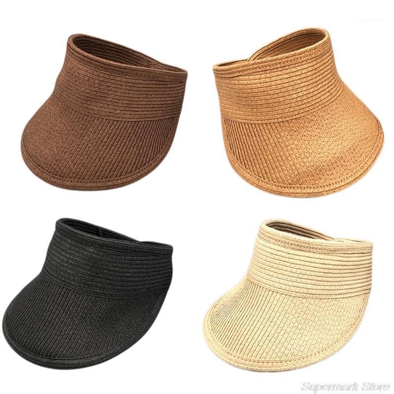 Korean Women Foldable Roll-Up Wide Brim Sun Visor Hat Summer Woven Straw UV Protection Breathable Open Top Beach Cap M19 21 Hats, Blue;gray
Korean Women Foldable Roll-Up Wide Brim Sun Visor Hat Summer Woven Straw UV Protection Breathable Open Top Beach Cap M19 21 Hats, Blue;gray