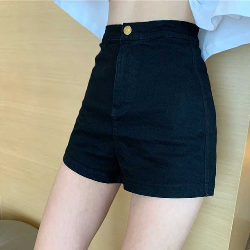 OCEANLOVE Denim Short Jeans Women 2021 Korean Fashion Elegant Temperament Mujer Pantalones Solid High Waist Super Stretchy Pants H0908