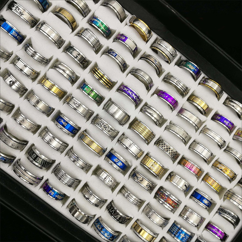 Clearance Sale Stainless Steel Ring for Men Women Radom Colors and Mixed Size Factory Direct Sell Low Wholesale Price