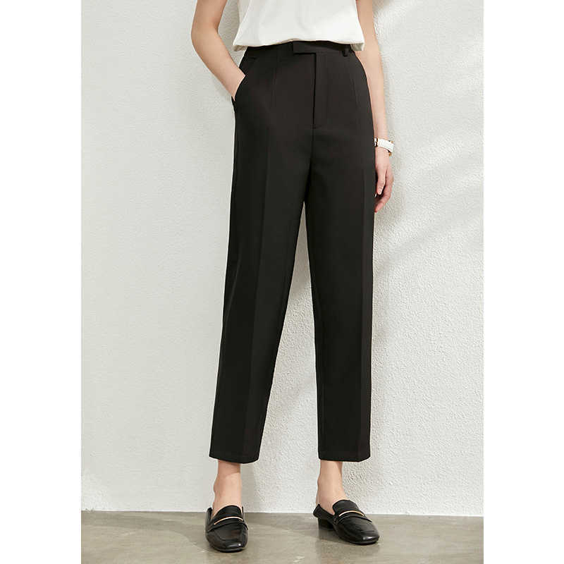 Summer Office Lady Suit Pants Elegant Women High Waist Solid Zipper Pockets Female Straight 12040206 210527