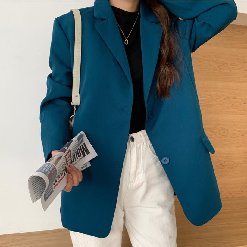 OL Notched Solid Chic Fashion Blazer Coat Female Tops Arrival Autumn Winter Elegant Formal Women Blazers Suit Jacket 210421