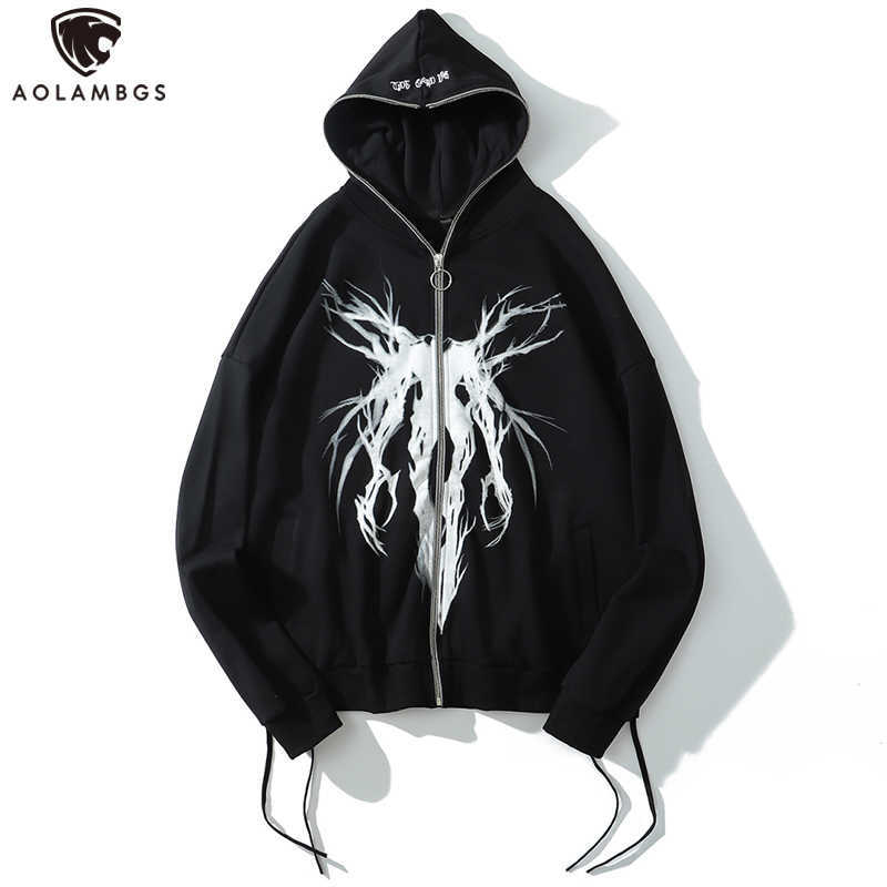 Aolamegs Punk Graphic Print Zipper Ribbon Hooded Hoodie Men Casual Black Cool Oversize Coat Fashion Sweatshirt Streetwear Autumn 210707
Aolamegs Punk Graphic Print Zipper Ribbon Hooded Hoodie Men Casual Black Cool Oversize Coat Fashion Sweatshirt Streetwear Autumn 210707