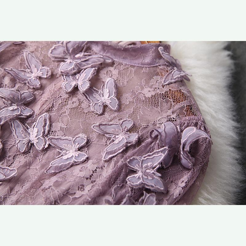 Est 2021 Stylish Runway Suit Set Women's Long Sleeve Lace Blouse Top Strass Buttons Skirt Two Piece Dress