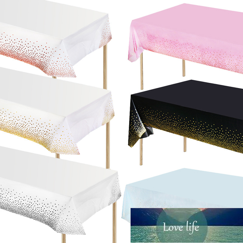 137*274cm Plastic Rose Gold Dot Gilded Tablecloth Birthday Party Supplies Disposable cloth Cover Wedding decoration
137*274cm Plastic Rose Gold Dot Gilded Tablecloth Birthday Party Supplies Disposable cloth Cover Wedding decoration