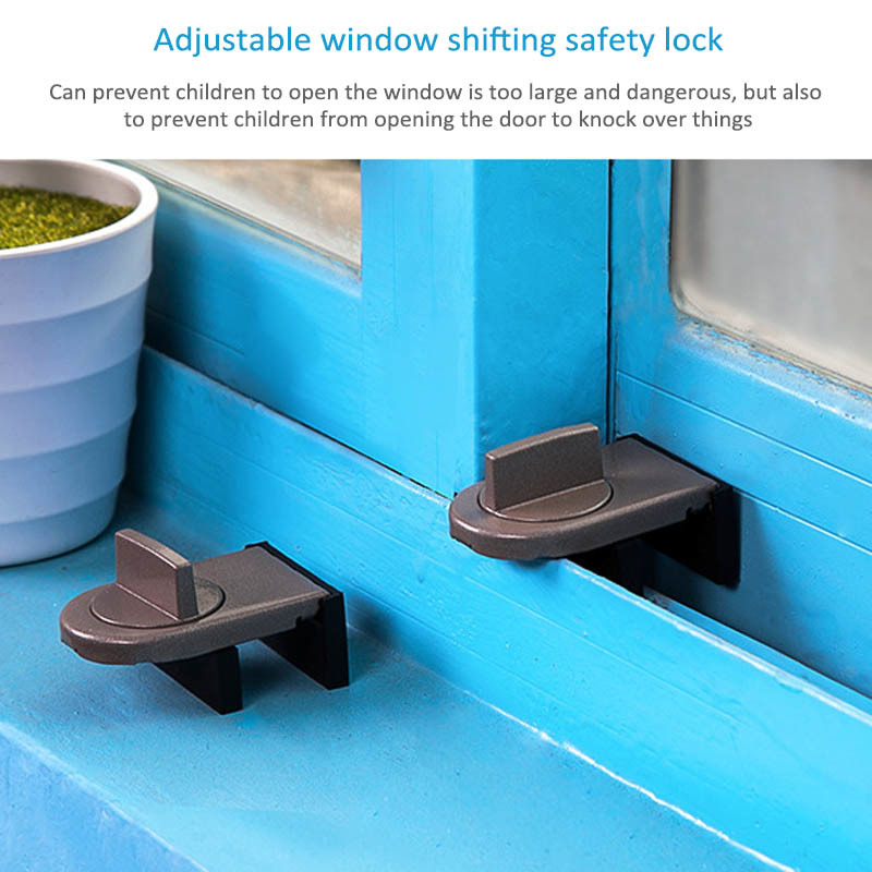 Sliding Doors Tools Iron Window Safety Lock Anti-theft Window Spacer Children Against Alip Button Adjustable 1Pcs Durable