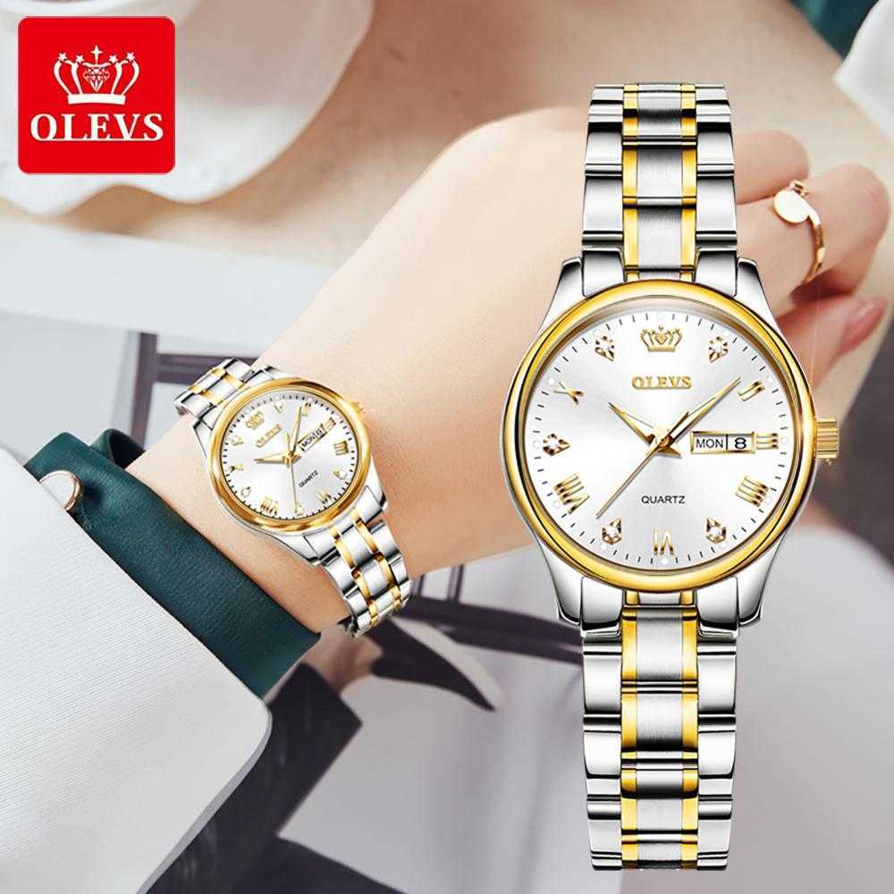 OLEVS Fashion Women Quartz Watch Waterproof Classic Luxury Brand Lady Stainless Steel Strap es 210616, Gold face
OLEVS Fashion Women Quartz Watch Waterproof Classic Luxury Brand Lady Stainless Steel Strap es 210616, Gold face