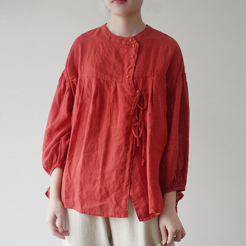 Johnature Spring Cotton Linen Comfortable Stand Lantern Sleeve Shirt Leisure Retro Solid Color All-match Women Tops 210521, Beige
Johnature Spring Cotton Linen Comfortable Stand Lantern Sleeve Shirt Leisure Retro Solid Color All-match Women Tops 210521, Beige