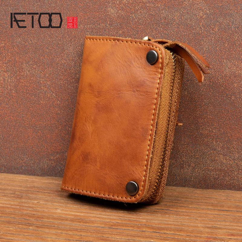 Wallets AETOO Men's Leather Car Key Case, Large-capacity Vegetable Tanned Coin Purse, First Layer Wallet, Black
Wallets AETOO Men's Leather Car Key Case, Large-capacity Vegetable Tanned Coin Purse, First Layer Wallet, Black