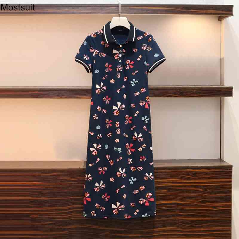 Short Sleeve Eletant Summer Floral Dress For Women Cotton T-shirt Plus Size Turn Collar Tunic Party es 210518, Blue
Short Sleeve Eletant Summer Floral Dress For Women Cotton T-shirt Plus Size Turn Collar Tunic Party es 210518, Blue
