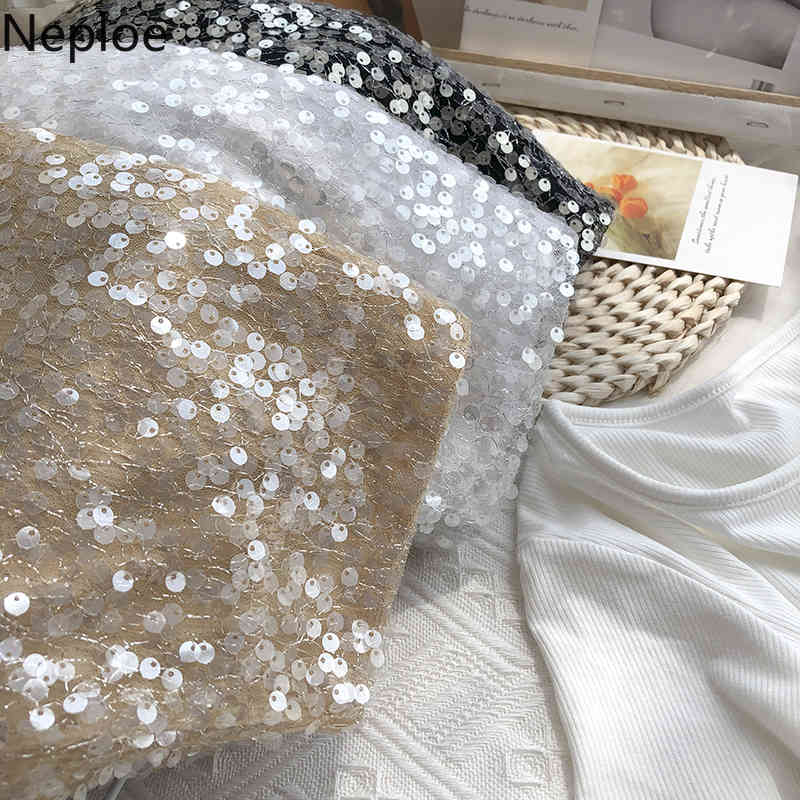 Neploe Sexy Club Style Skirts Women Sequined Bling Mini Faldas Mujer Summer Korean Fashion Jupe High Waist Bodycon Saia 95235 210422