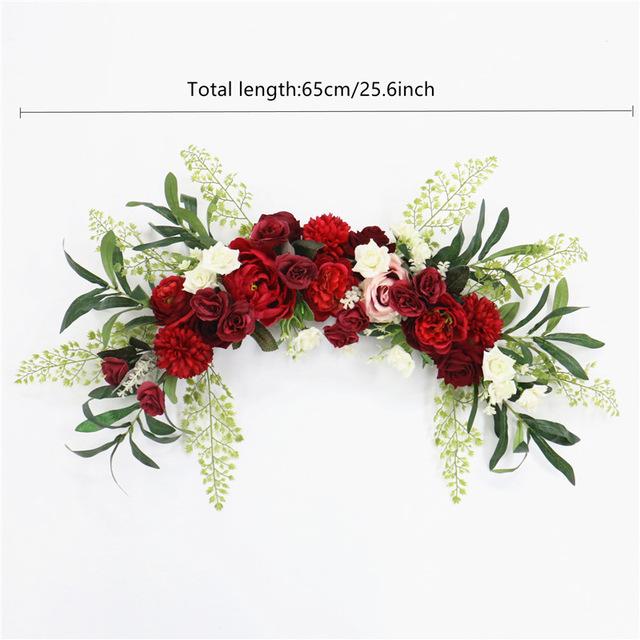 Decorative Flowers & Wreaths 140CM Custom Burgundy Wine Red Artificial Flower Wall Garland Table Centerpiece Wedding Backdrop Decor Party Co