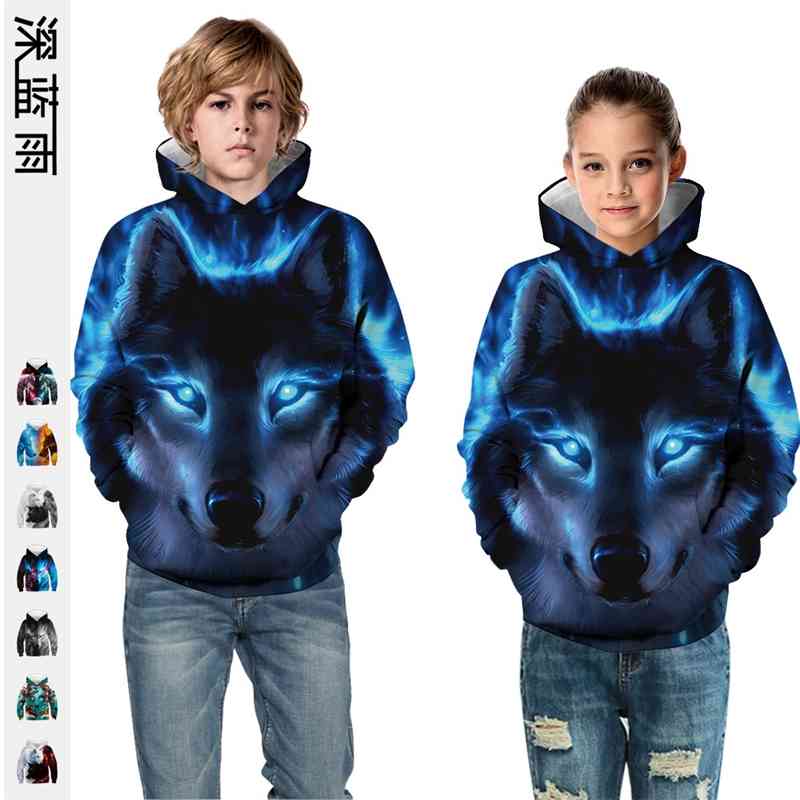 Children's wear 2020 middle school children's autumn winter new wolf digital printed Hoodie Boys' and girls' coat
Children's wear 2020 middle school children's autumn winter new wolf digital printed Hoodie Boys' and girls' coat