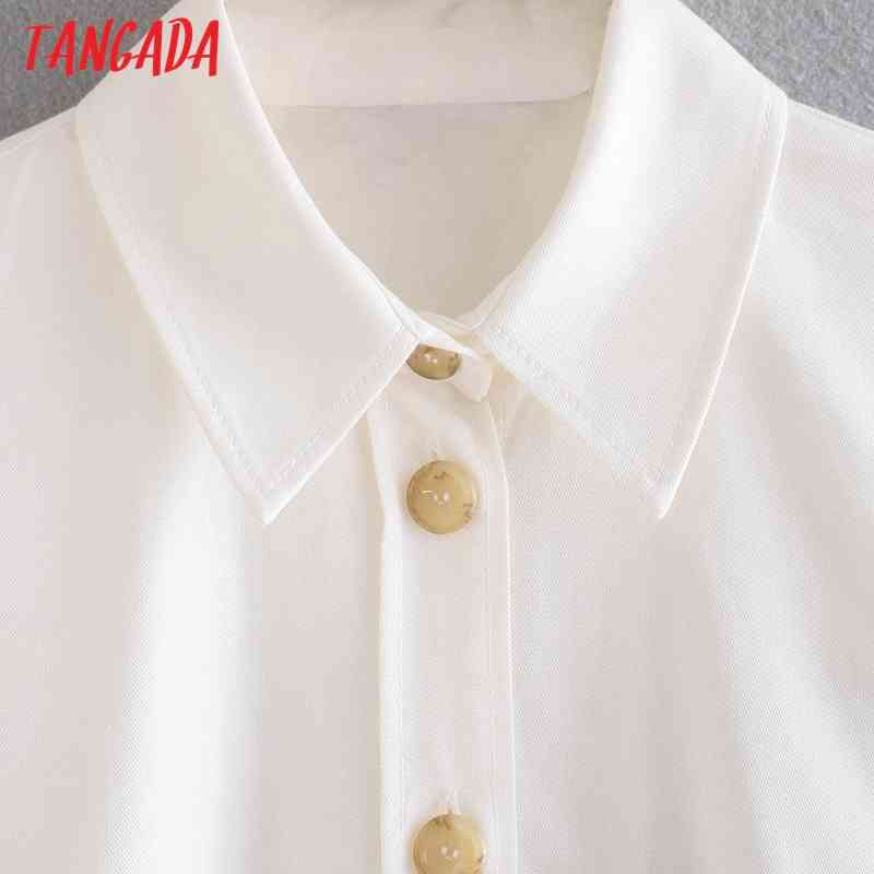Fashion Women White Shirt Arrival Long Sleeve Ladies Buttons Mini Dress Vestidos 2W87 210416