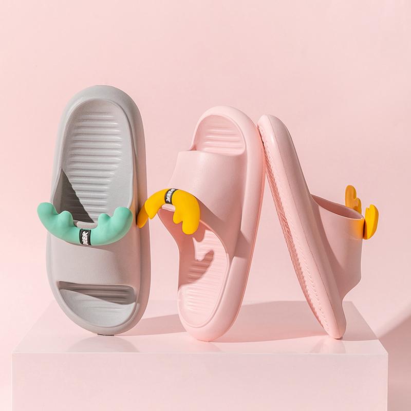 Summer Beach Slides Women Men Non-slip Slippers Sandals Flip Flops Cartoon Cute 3D Antlers Platform Couples Bathroom Shoes, Black
Summer Beach Slides Women Men Non-slip Slippers Sandals Flip Flops Cartoon Cute 3D Antlers Platform Couples Bathroom Shoes, Black