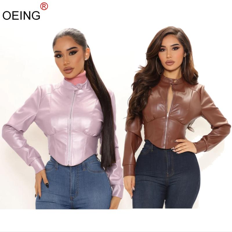 Women's Jackets Fall Winter Women PU Fashion Solid Color Coats Long Sleeve Zipper Tops Casual Short Clothing 2021 Clothes 6704, Black;brown
Women's Jackets Fall Winter Women PU Fashion Solid Color Coats Long Sleeve Zipper Tops Casual Short Clothing 2021 Clothes 6704, Black;brown