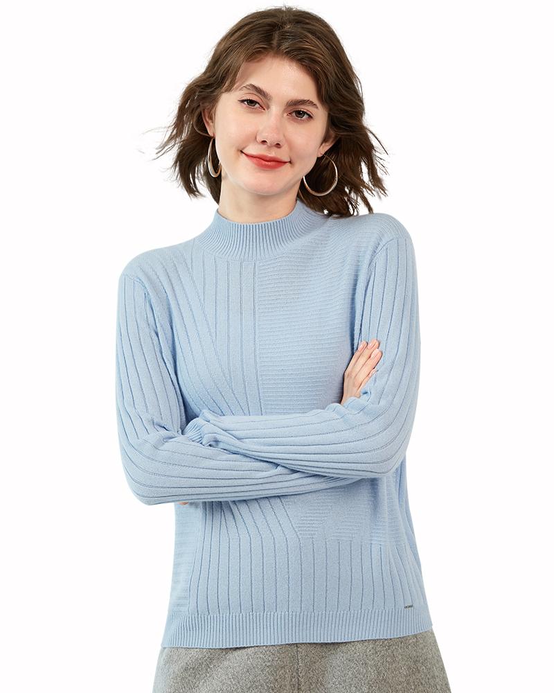 Zhili Women's 100% Cashmere Mock Neck Sweater Sweaters, Light blue
Zhili Women's 100% Cashmere Mock Neck Sweater Sweaters, Light blue