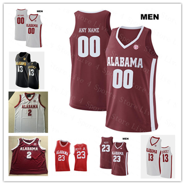 Jaden Shackelford Alabama Crimson Tide Jersey Basketball Jahvon Quinerly Keon Ellis JD Davison Juwan Gary Noah Gurley Charles Bediako James Rojas Darius Miles 4XL
