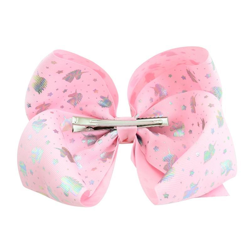 2021 hair bows Rainbow Unicorn girl child hair bows barrettes 8 inch jojo siwa hair accessories Christmas Gift