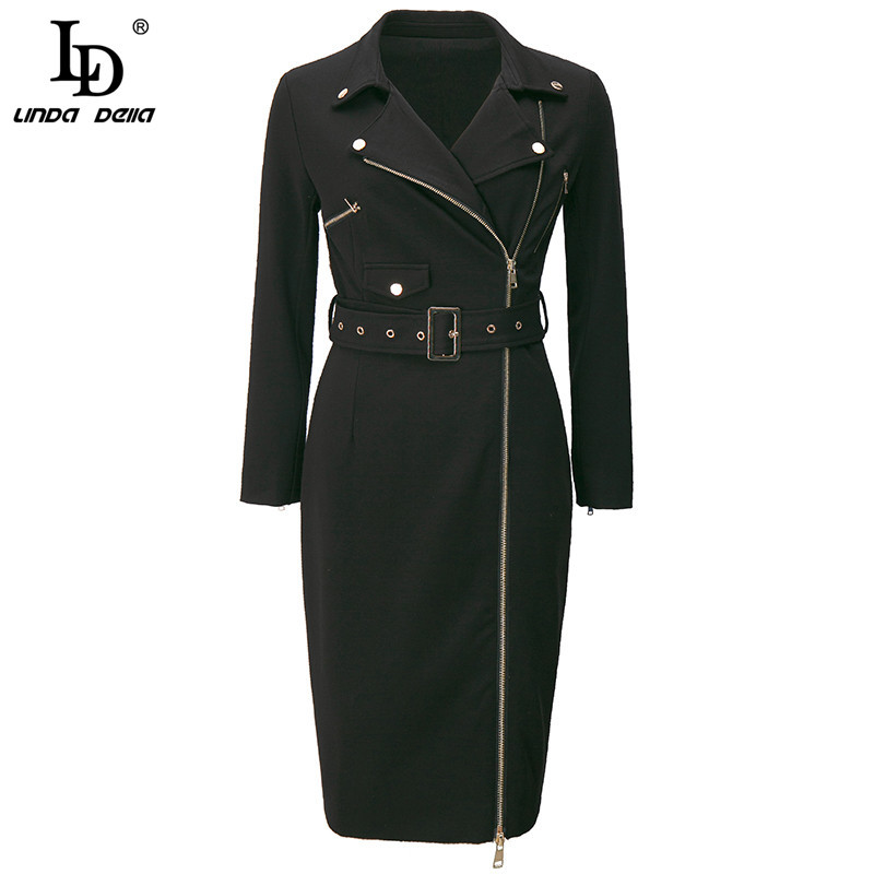 Fashion Runway Summer Bodycon Pencil Dress Women Long sleeve Sashes Solid Ladies Elegant Short Black 210522