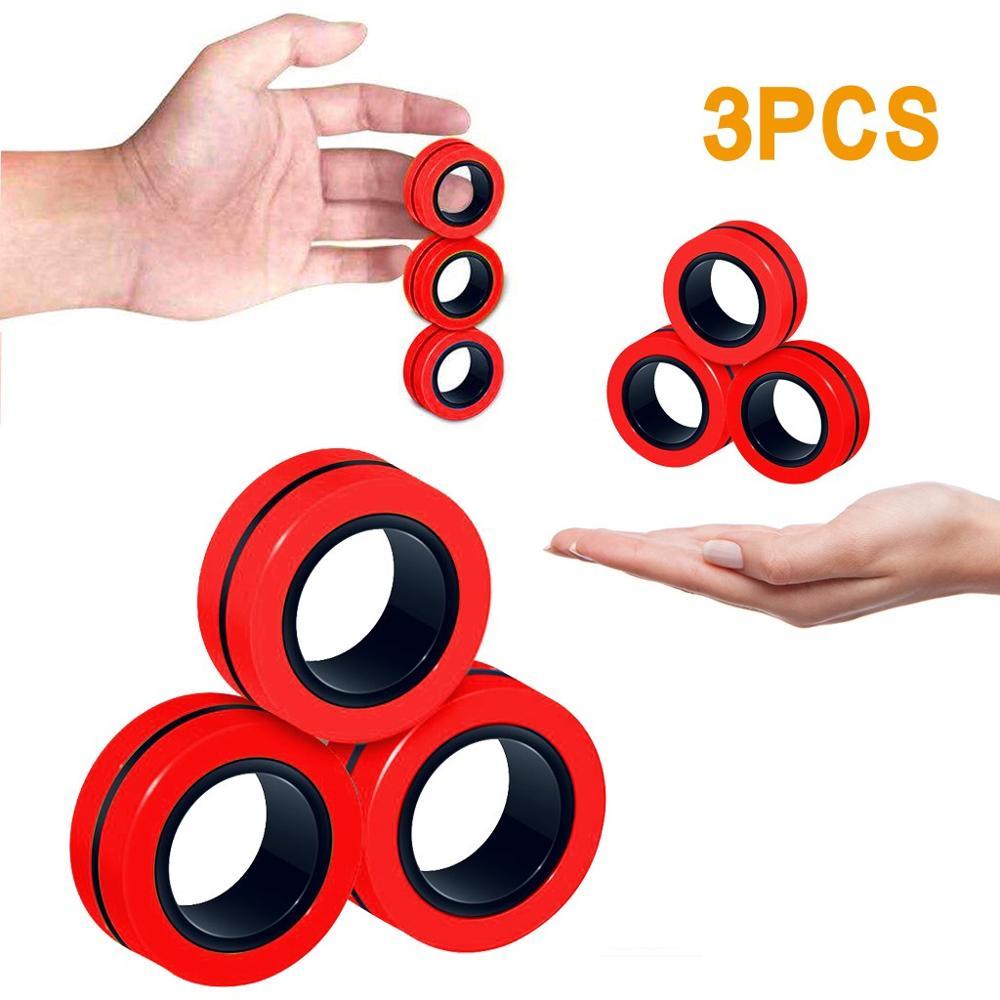 Anti-Stress Magnetic Rings Fidget Unzip Toy Magic RingTools Children Magnetic Ring Finger Ring Adult Decompression Toys