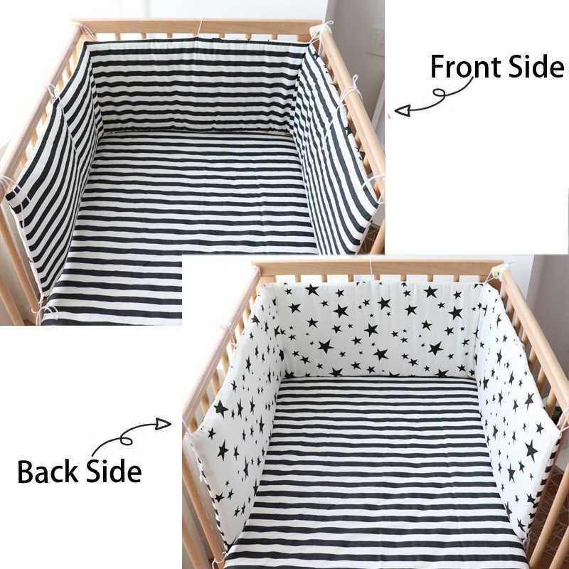 Nordic Baby Bed Bumpers For borns Thicken Star Crib Protector Cotton Infant Cot Around Cushion Room Decor For Boy Girl 1Pcs 211025