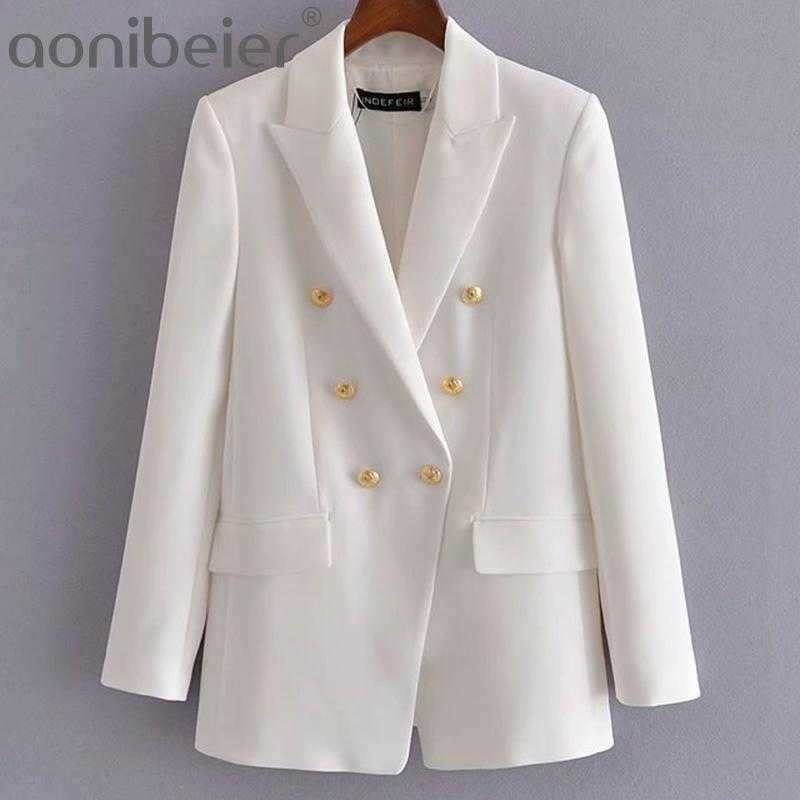 Formal Suit Jacket Double Breasted Office Lady Casual Jackets Spring Summer Straight Long Sleeve Women White Blazers 210604
Formal Suit Jacket Double Breasted Office Lady Casual Jackets Spring Summer Straight Long Sleeve Women White Blazers 210604