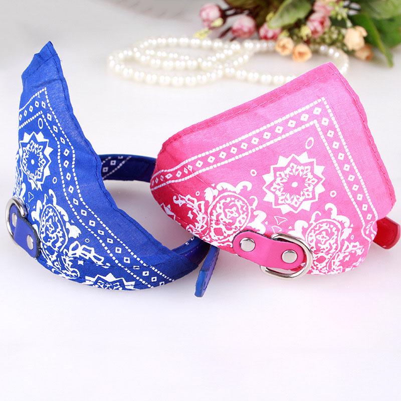 Dog Collars & Leashes Pet Triangle Scarf Adjustable PU Leather Collar Bib Small Teddy Supplies Jewelry Saliva Towel